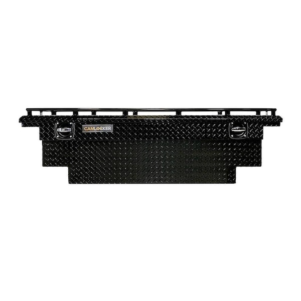 71in Low Profile Crossover Truck Tool Box Notched, Rail, Gloss Black Aluminum